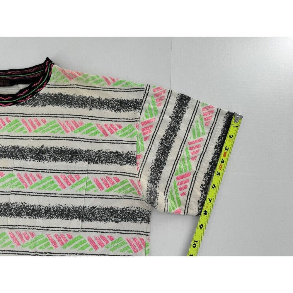 Vtg T Shirt Mens Size S/M Surf Hippie Boho Knit Skater Pacific Coastal Art 80’s - Picture 3 of 12